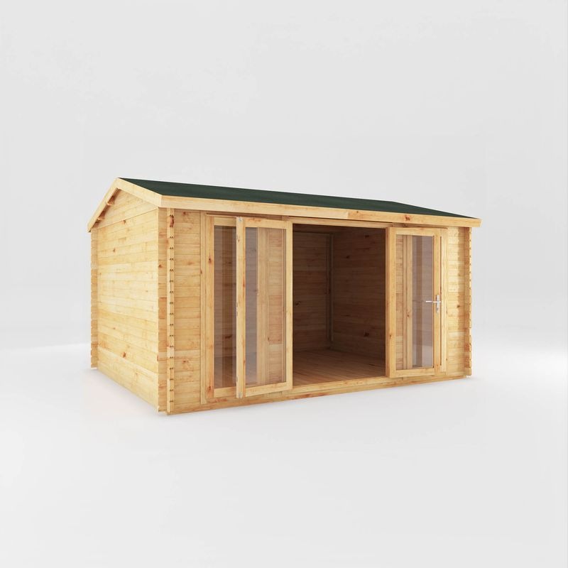 Adley 4.5m x 3.5m Bravo Home Office Log Cabin - 44mm | Sheds.co.uk