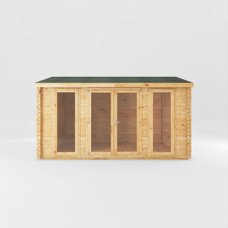 Adley 4.5m x 3.5m Bravo Home Office Log Cabin - 44mm | Sheds.co.uk
