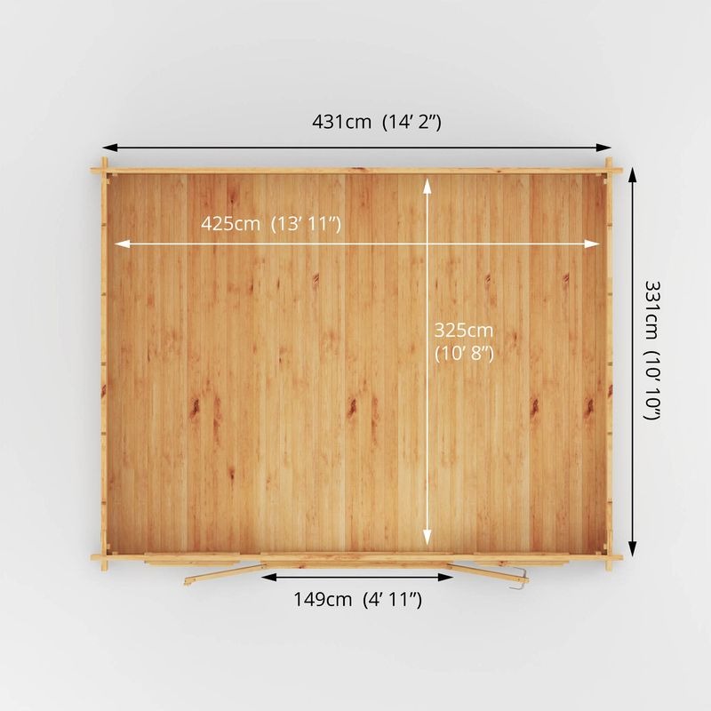 Adley 4.5m x 3.5m Bravo Home Office Log Cabin - 44mm | Sheds.co.uk