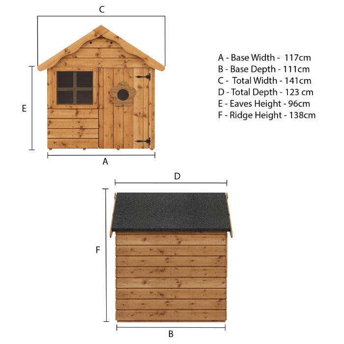 Adley 4' x 4' Jellytot Cosy Playhouse | Sheds.co.uk