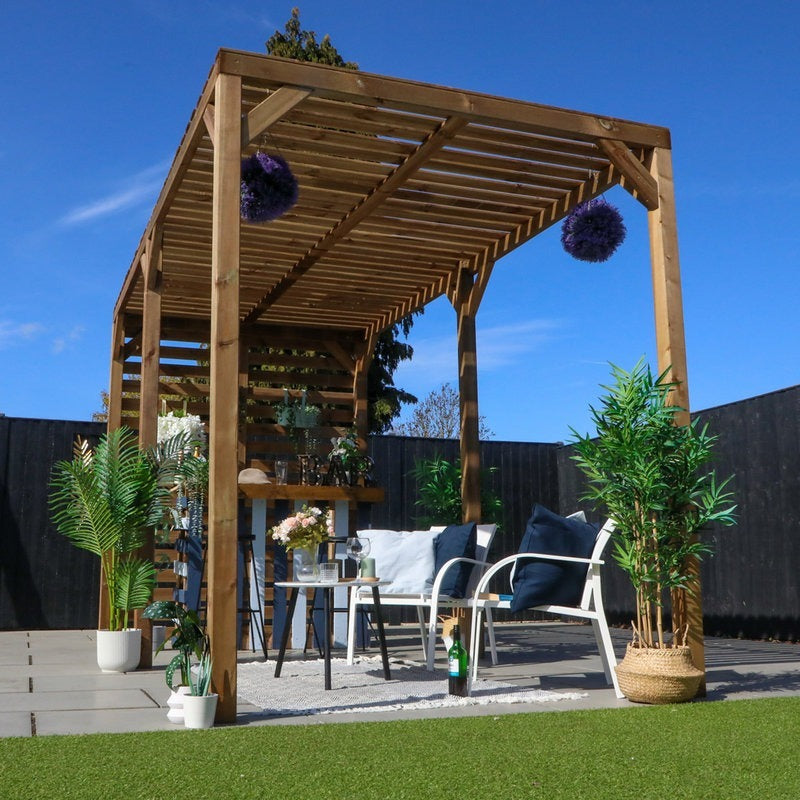 Adley 4m x 2m Modern Wooden Pergola | Sheds.co.uk