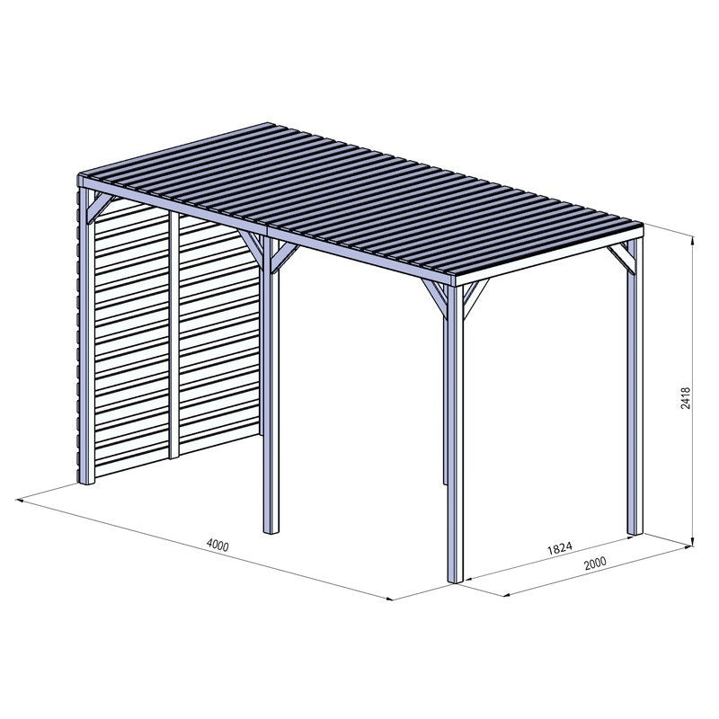 Adley 4m x 2m Modern Wooden Pergola | Sheds.co.uk