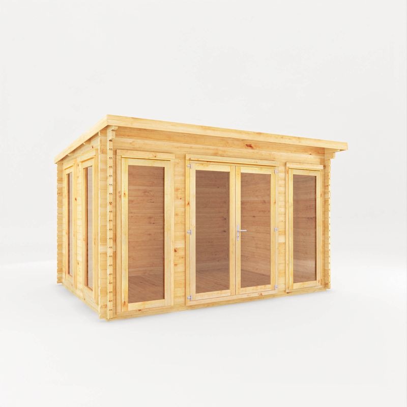 Adley 4m x 3m Alpha Pent Log Cabin - 28mm | Sheds.co.uk