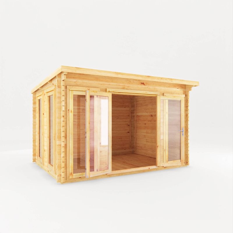 Adley 4m x 3m Alpha Pent Log Cabin - 28mm | Sheds.co.uk