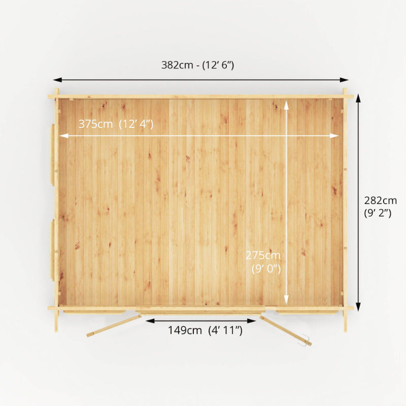 Adley 4m x 3m Alpha Pent Log Cabin - 28mm | Sheds.co.uk
