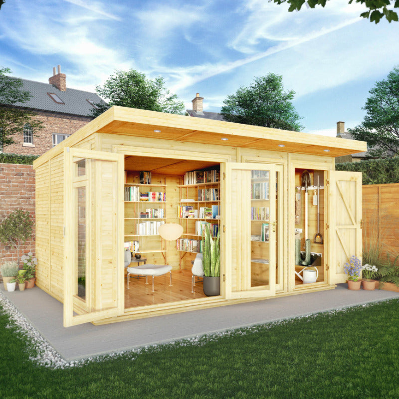 Adley 4m x 3m Insulated Garden Room With Side Shed | Sheds.co.uk