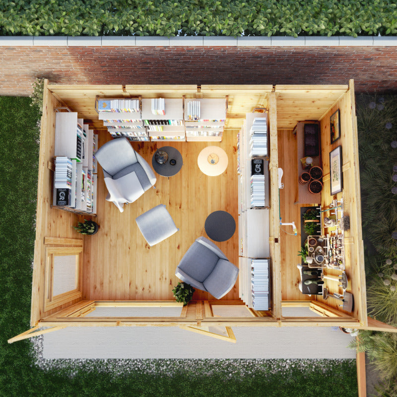 Adley 4m x 3m Insulated Garden Room With Side Shed | Sheds.co.uk