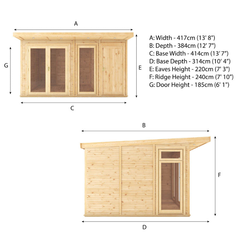 Adley 4m x 3m Insulated Garden Room With Side Shed