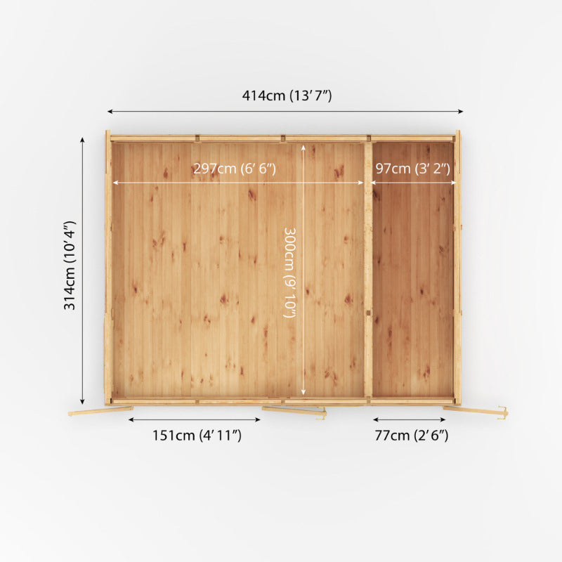 Adley 4m x 3m Insulated Garden Room With Side Shed | Sheds.co.uk