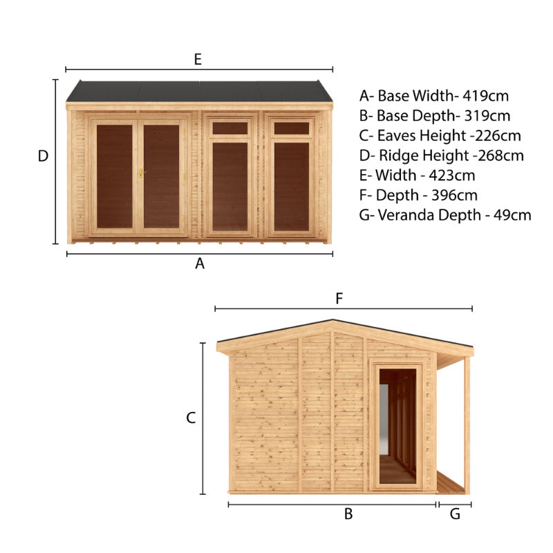 Adley 4m x 3m Luddington Insulated Garden Room | Sheds.co.uk