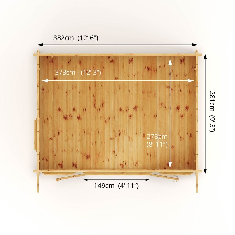 Adley 4m x 3m Taunton Log Cabin - 44mm | Sheds.co.uk