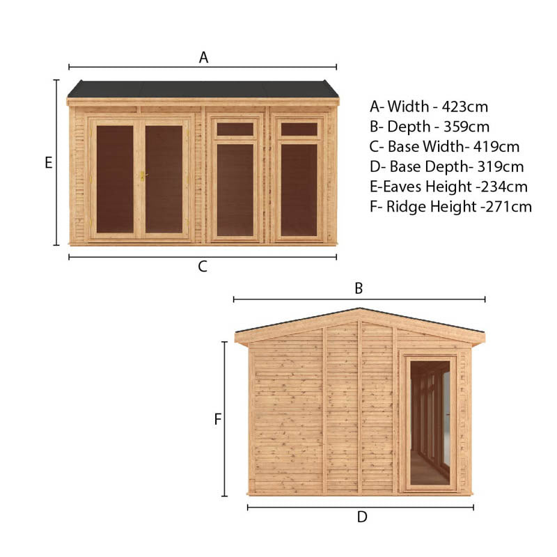 Adley 4m x 3m Wilmcote Insulated Garden Room