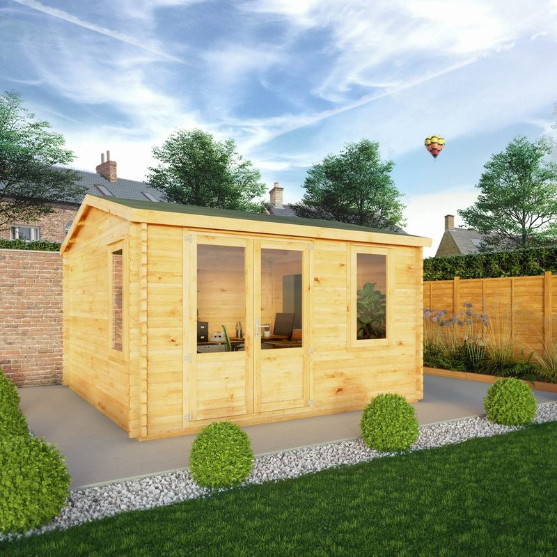 Adley 4m x 4m Delta Home Office Log Cabin - 28mm | Sheds.co.uk
