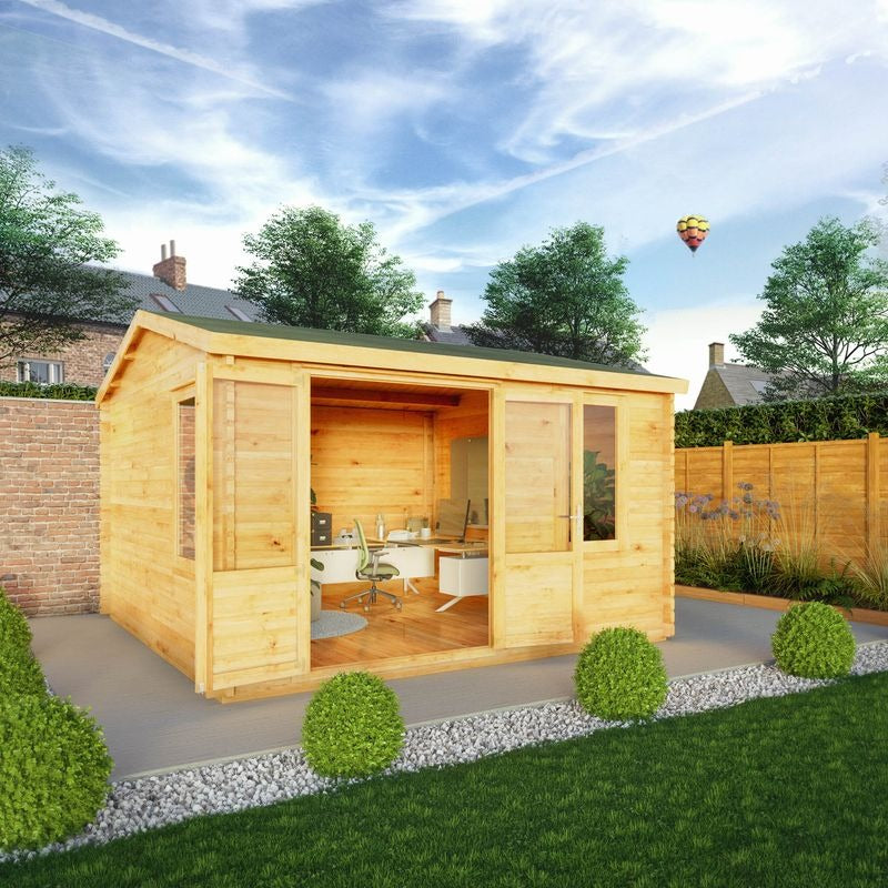 Adley 4m x 4m Delta Home Office Log Cabin - 28mm | Sheds.co.uk