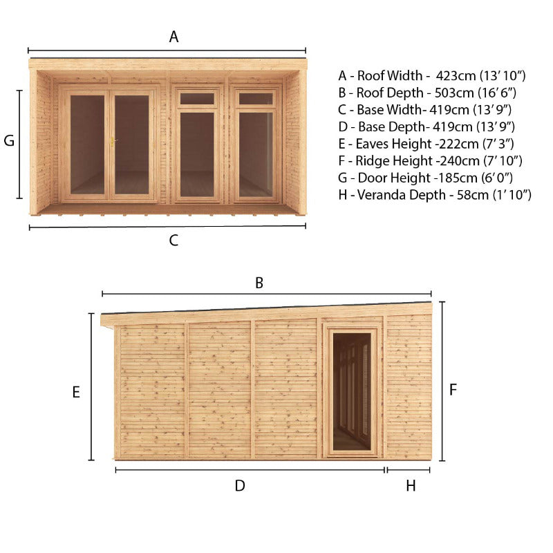 Adley 4m x 4m Drayton Insulated Garden Room | Sheds.co.uk