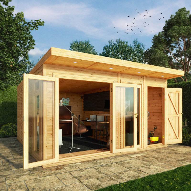 Adley 4m x 4m Insulated Garden Room With Side Shed | Sheds.co.uk