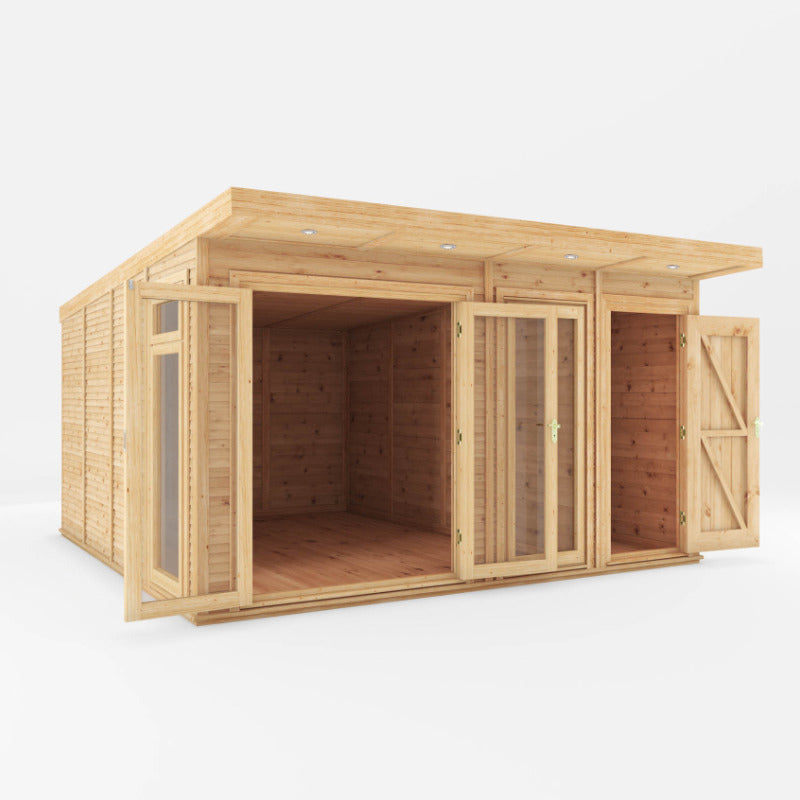 Adley 4m x 4m Insulated Garden Room With Side Shed | Sheds.co.uk