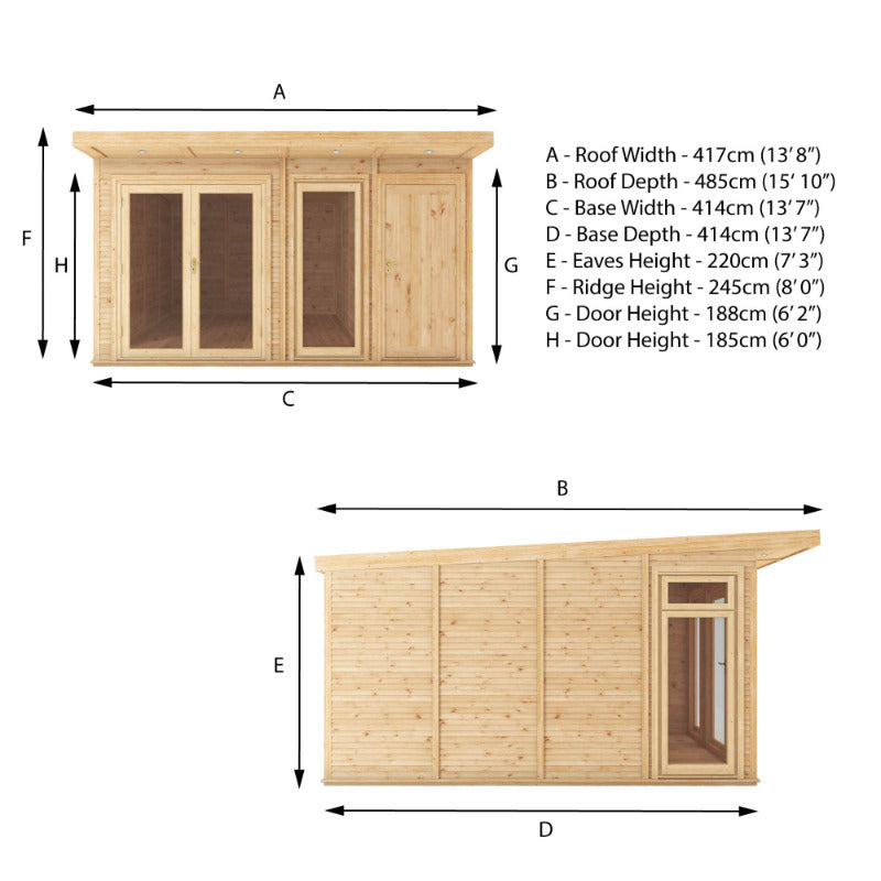 Adley 4m x 4m Insulated Garden Room With Side Shed | Sheds.co.uk