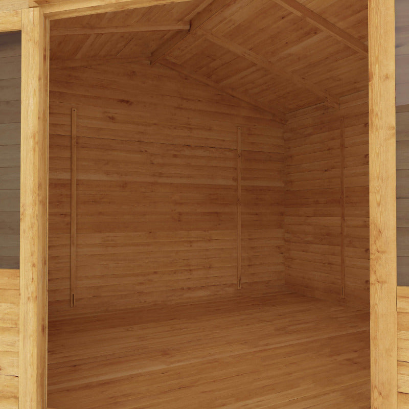 Adley 4m x 4m Somerset Corner Log Cabin - 28mm | Sheds.co.uk