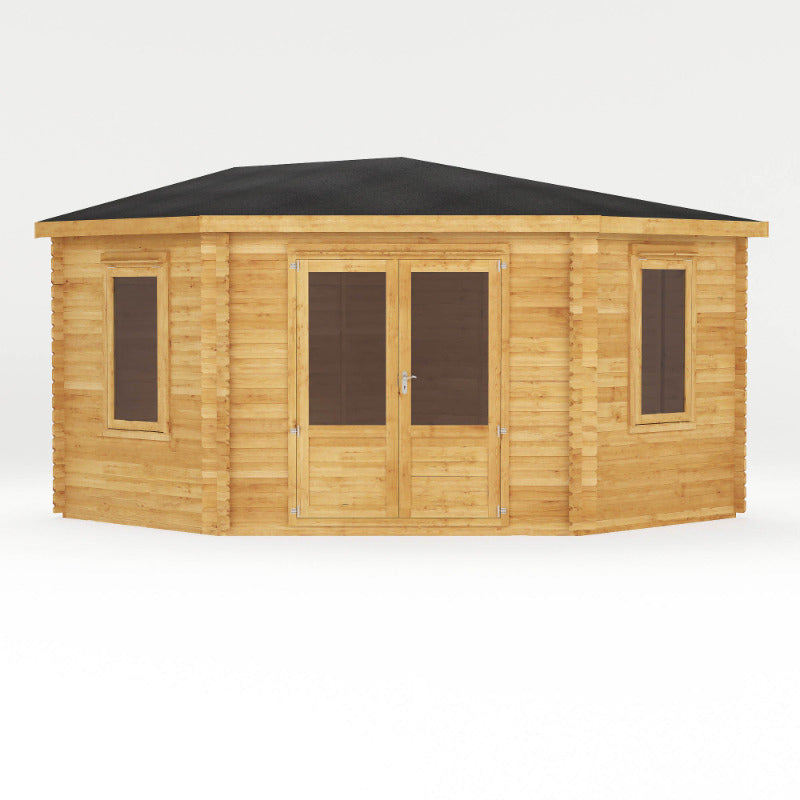 Adley 4m x 4m Somerset Corner Log Cabin - 28mm | Sheds.co.uk