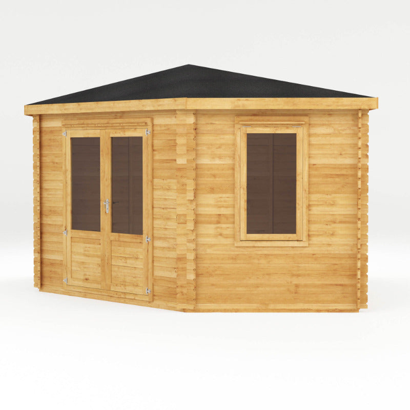 Adley 4m x 4m Somerset Corner Premium Log Cabin - 44mm | Sheds.co.uk