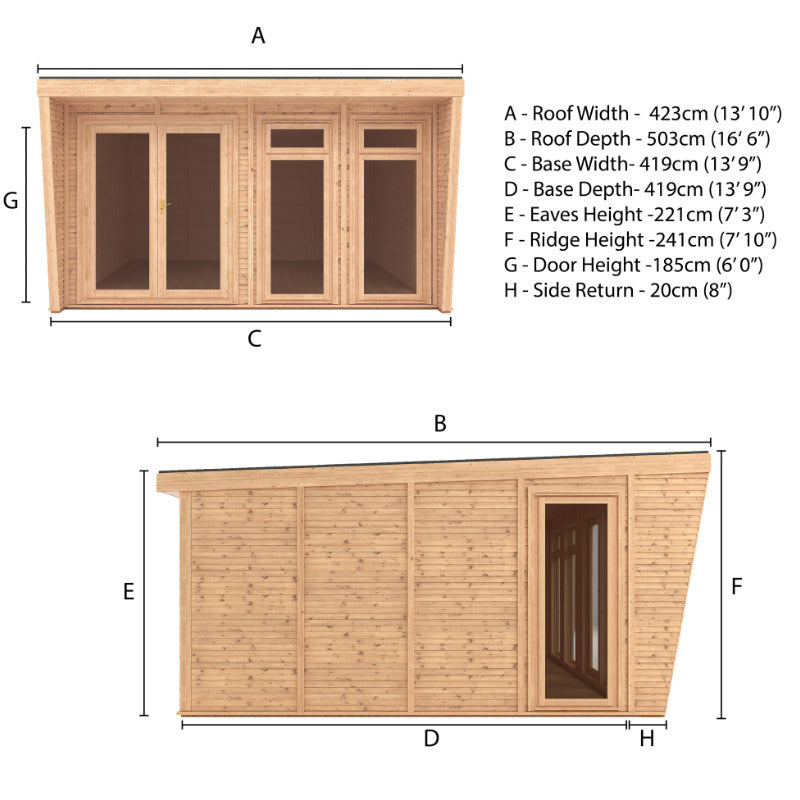 Adley 4m x 4m Tiddington Insulated Garden Room