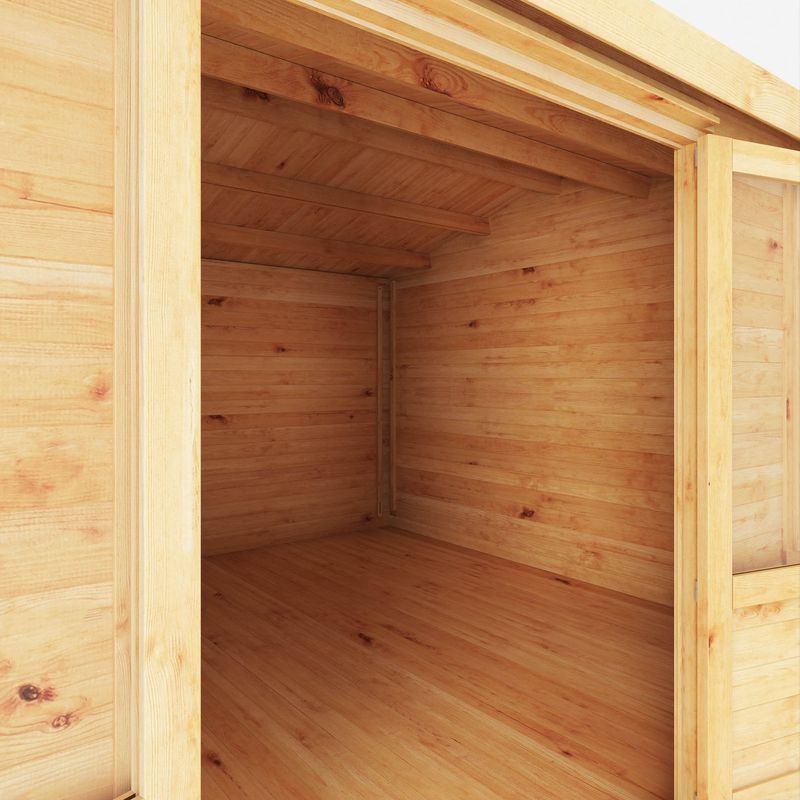 Adley 5.1m x 4m Delta Home Office Log Cabin With Side Shed - 44mm | Sheds.co.uk