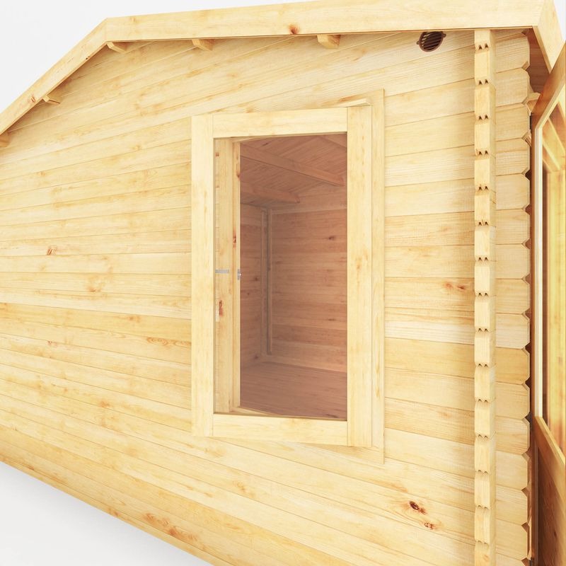 Adley 5.1m x 4m Delta Home Office Log Cabin With Side Shed - 44mm | Sheds.co.uk