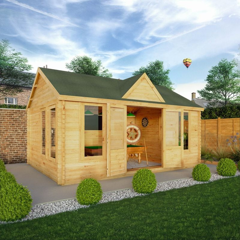 Adley 5.3m x 4m Echo Log Cabin - 44mm | Sheds.co.uk