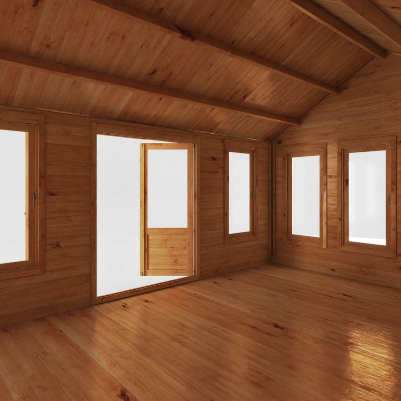 Adley 5.3m x 4m Echo Log Cabin - 44mm | Sheds.co.uk