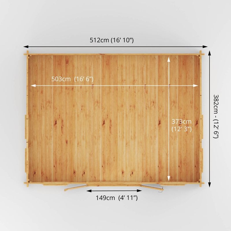 Adley 5.3m x 4m Echo Log Cabin - 44mm | Sheds.co.uk