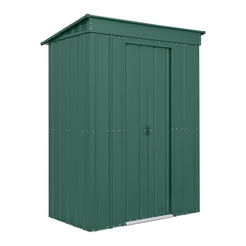 Adley 5' x 3' Pent Metal Shed - Green | Sheds.co.uk