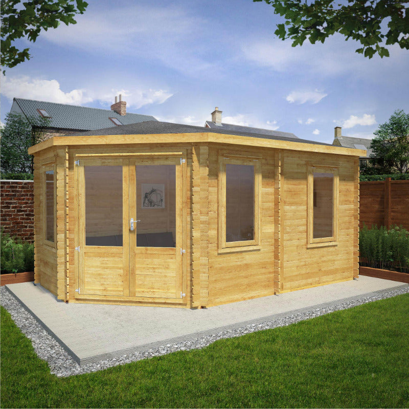 5m x 3m Dorchester Executive Corner Log Cabin 28mm