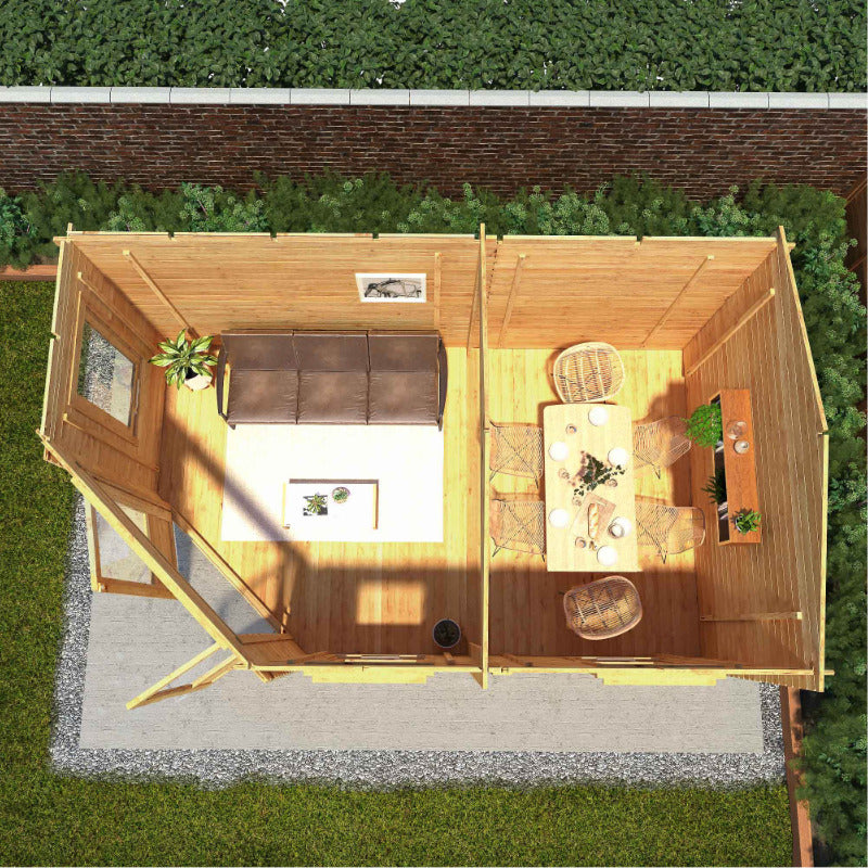 Adley 5m x 3m Dorchester Executive Corner Log Cabin - 28mm | Sheds.co.uk