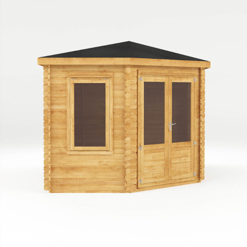 Adley 5m x 3m Dorchester Executive Corner Log Cabin - 28mm | Sheds.co.uk
