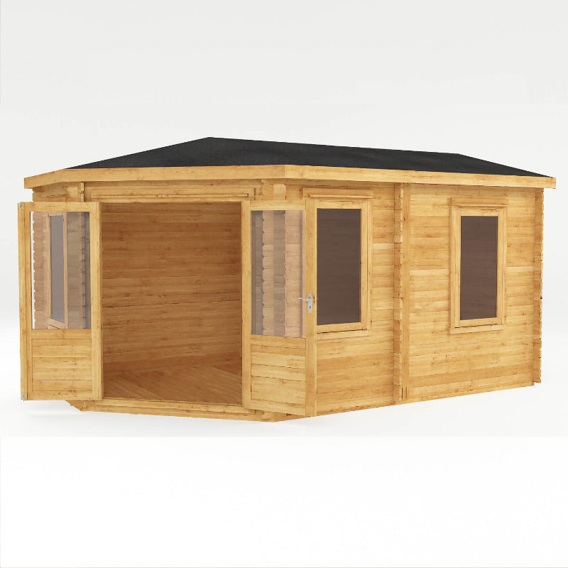 Adley 5m x 3m Dorchester Executive Corner Premium Log Cabin - 44mm | Sheds.co.uk