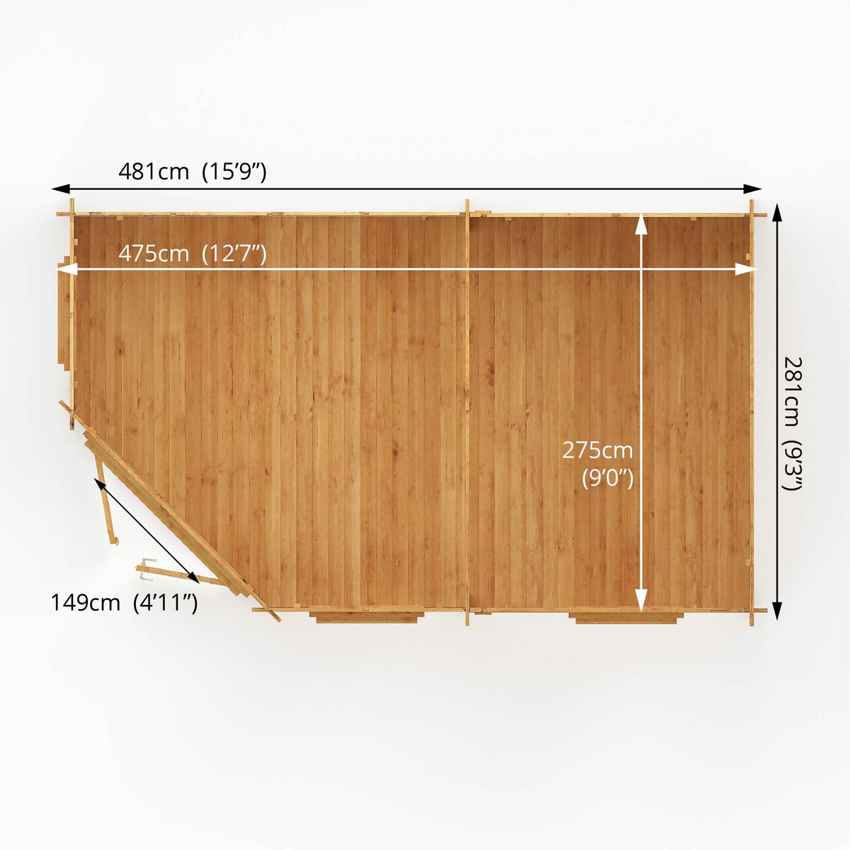 Adley 5m x 3m Dorchester Executive Corner Premium Log Cabin - 44mm | Sheds.co.uk
