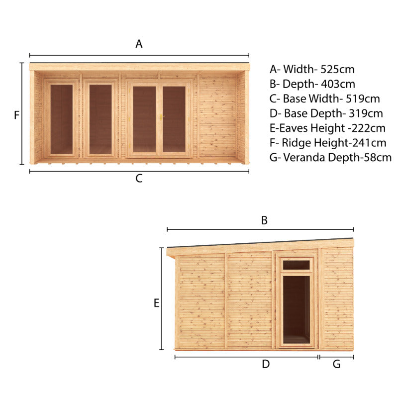 Adley 5m x 3m Drayton Insulated Garden Room | Sheds.co.uk