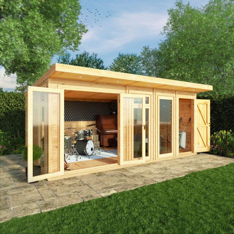 Adley 5m x 3m Insulated Garden Room With Side Shed | Sheds.co.uk