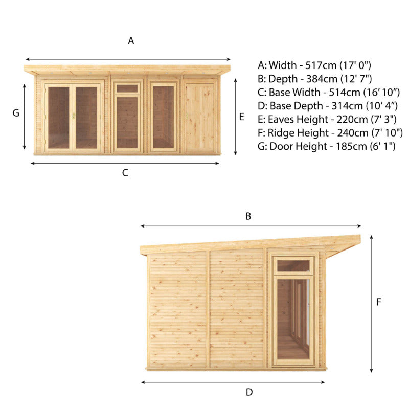 Adley 5m x 3m Insulated Garden Room With Side Shed | Sheds.co.uk