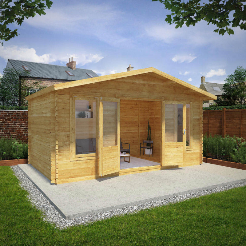 Adley 5m x 3m Lincoln Log Cabin - 28mm | Sheds.co.uk