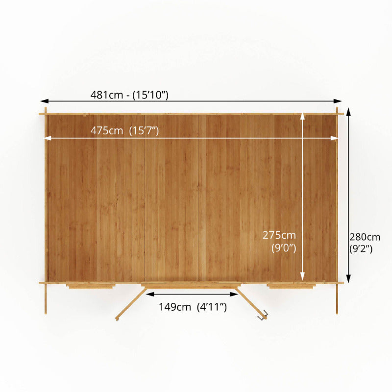 Adley 5m x 3m Lincoln Log Cabin - 28mm | Sheds.co.uk