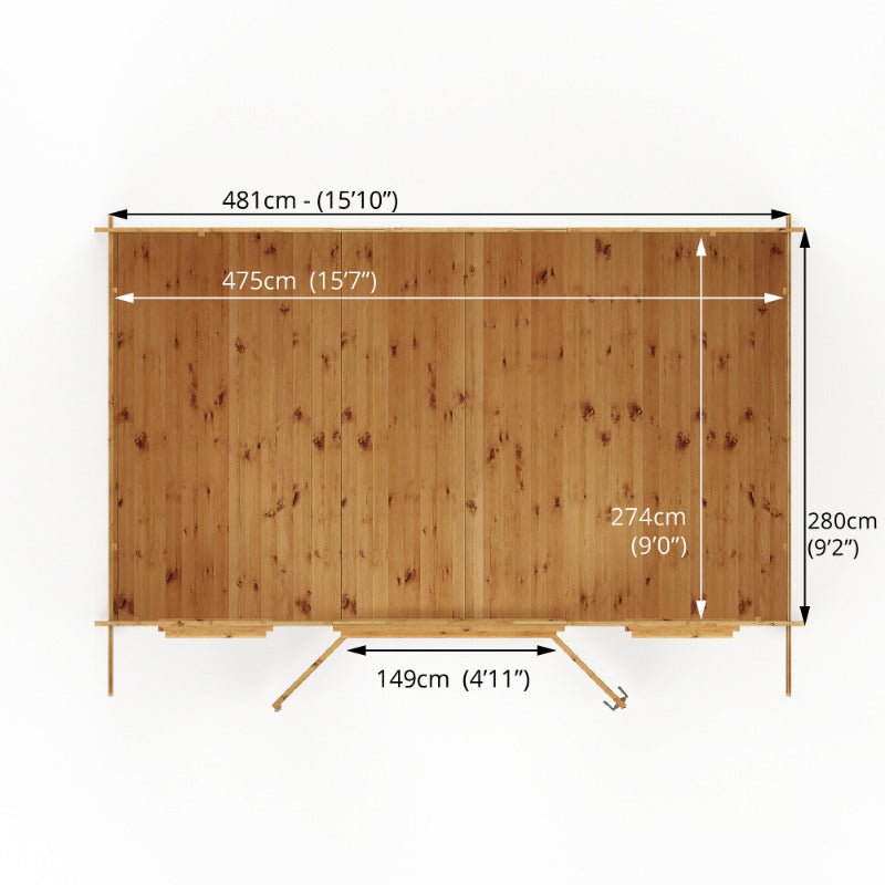 Adley 5m x 3m Lincoln Premium Log Cabin - 44mm | Sheds.co.uk