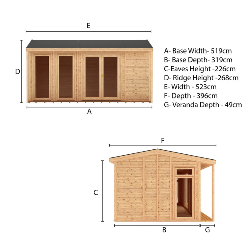 Adley 5m x 3m Luddington Insulated Garden Room | Sheds.co.uk