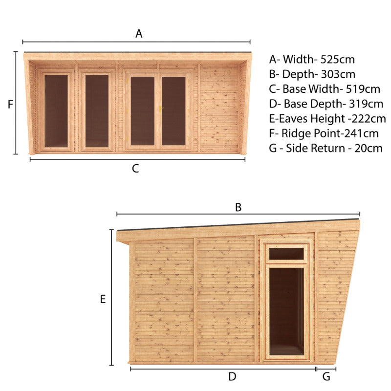Adley 5m x 3m Tiddington Insulated Garden Room | Sheds.co.uk