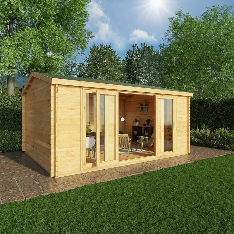 Adley 5m x 4m Bravo Home Office Log Cabin - 44mm | Sheds.co.uk