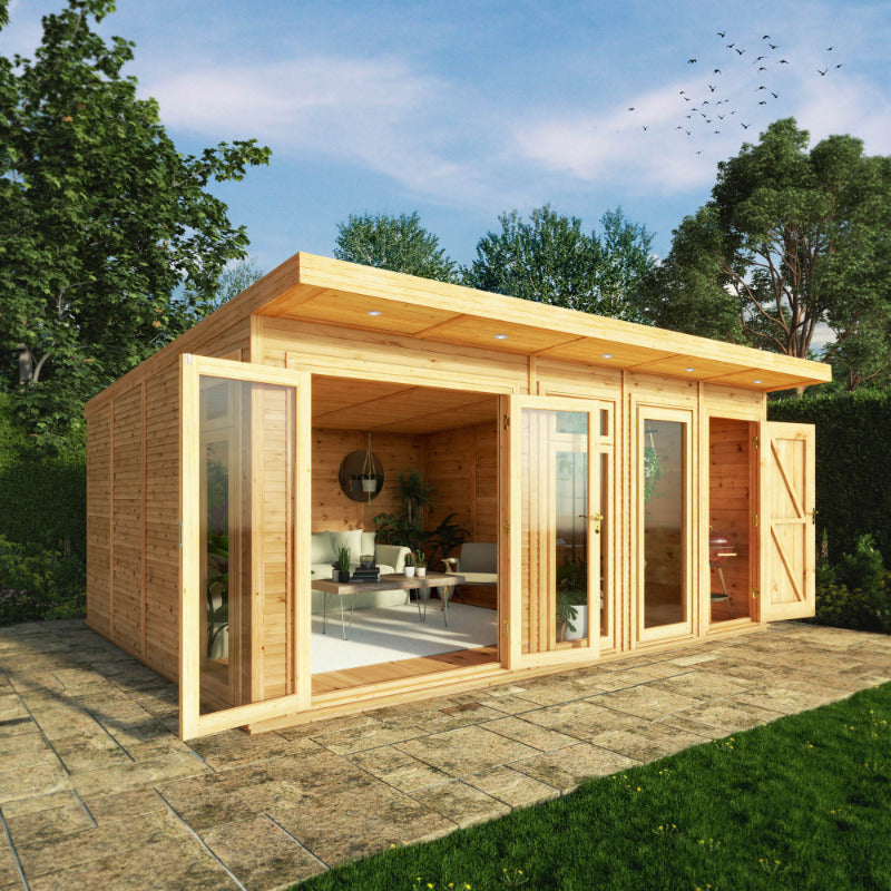 Adley 5m x 4m Insulated Garden Room With Side Shed | Sheds.co.uk