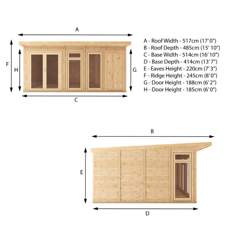 Adley 5m x 4m Insulated Garden Room With Side Shed | Sheds.co.uk