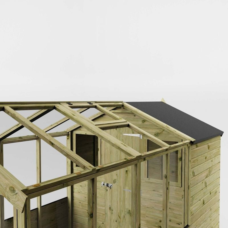 Adley 6' x 12' Budget Shiplap Greenhouse With a Shed | Sheds.co.uk