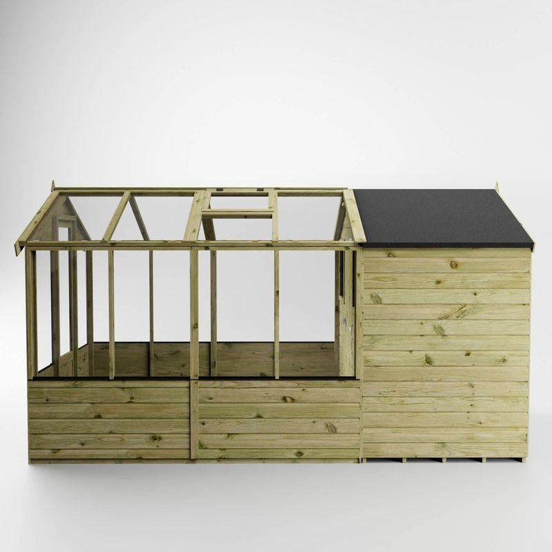 Adley 6' x 12' Budget Shiplap Greenhouse With a Shed | Sheds.co.uk